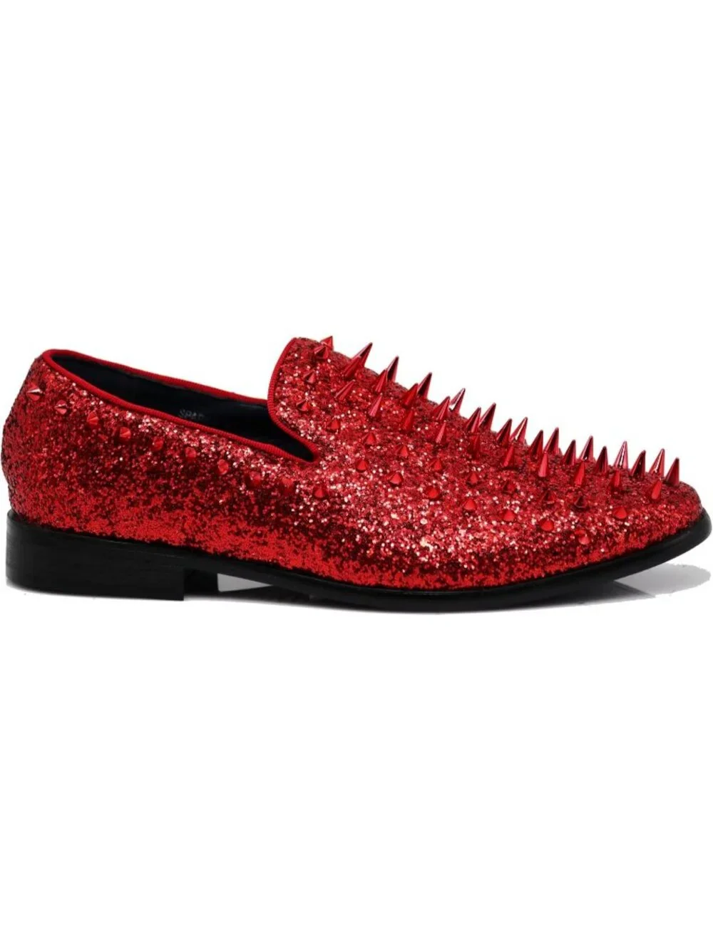 Enzo Romeo Men's Red Rubber Sole Vintage Loafers Slip On Classic Tuxedo Shoes